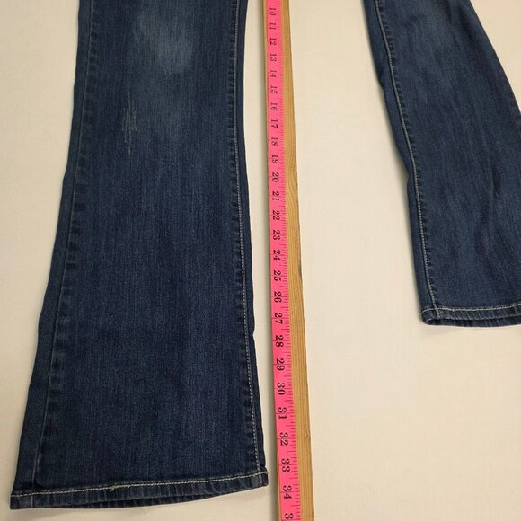 Vintage Y2K‎ L.A. Idol Dark Wash Mid Rise Bedazzled Bootcut Denim Jeans Size 13 - Picture 14 of 15